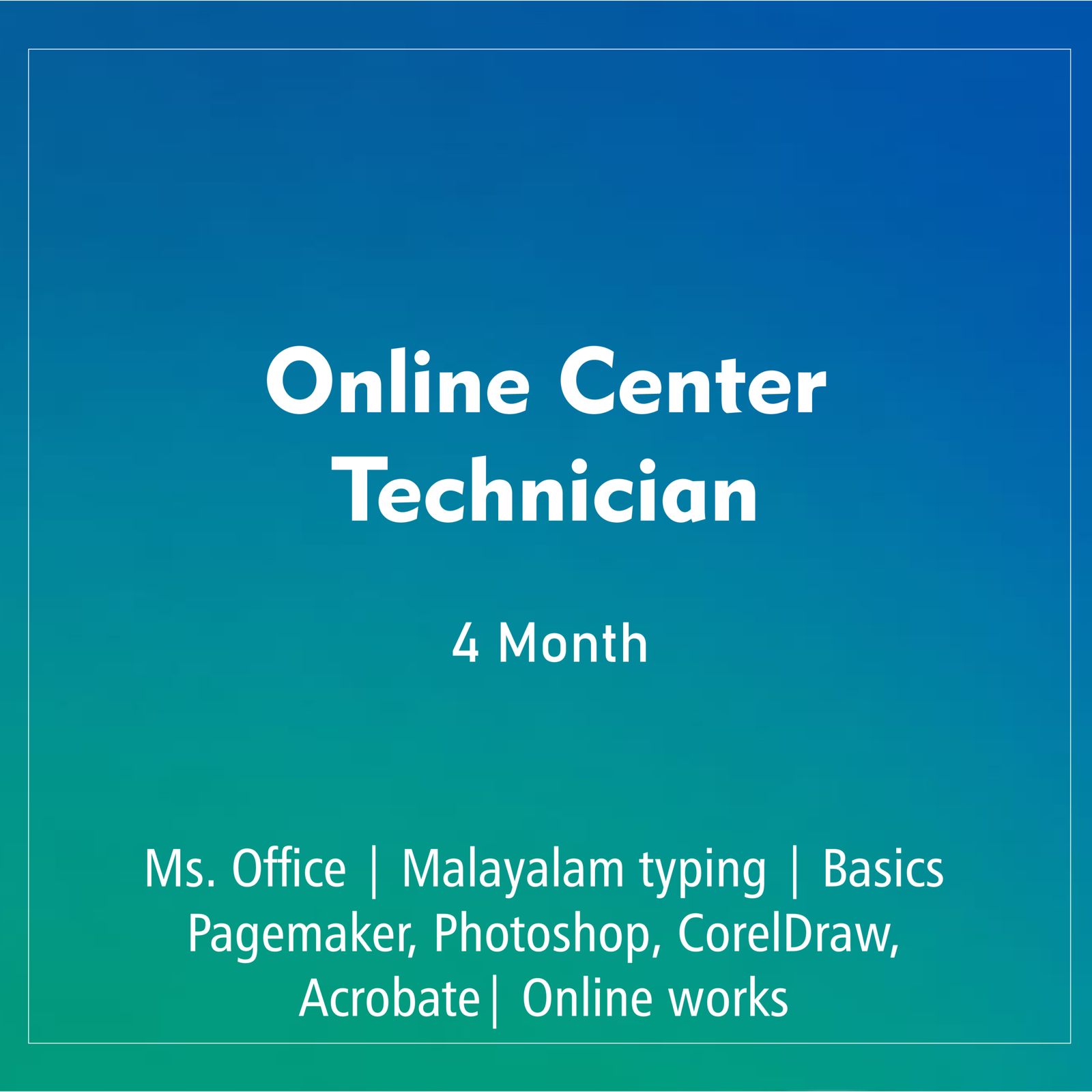 ONLINE CENTER TECHNICIAN